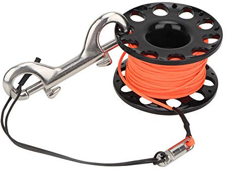 Tauchen Fingerspule, 30m, Plastic Scuba Diving Finger Spool Reel Diver Unterwasserzubeh?r, 4 Farben(Schwarzes Rad) Diving