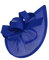 Caprilite Fascinator / Fascinator, vegan, mit Mond-Reifen, Kopfband, Hochzeit, Ascot Races, maßgeschneidert, Sinamay-Scheibe, königsblau, Einheitsgröße
