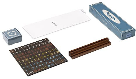Navaris Rummy Spiel aus Holz - Rummy für 2 bis 4 Spieler - Gesellschaftsspiel mit Anleitung - Spielspaß für die ganze Familie - für Kinder ab 7 und Erwachsene