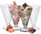 Premier Housewares Tapered Sundae Glasses Set of 4 | Waffle Cone Design | Ice Cream Bowls with Footed Base | Glass Dessert Bowls for Sundaes, Yogurts