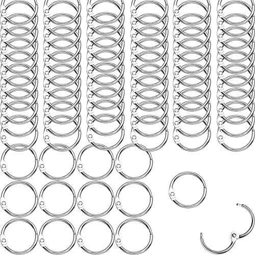 Olicky 80 Stück Binder Ringe 20mm, Metall, Silber, DIN A4, 3 Löcher, Buchbinderinge