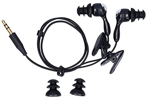 Cuffie Sportive Impermeabili per Nuoto e attività Subacquee, Stile In-ear, Auricolari Antirumore per Lettori MP3 (Nero)