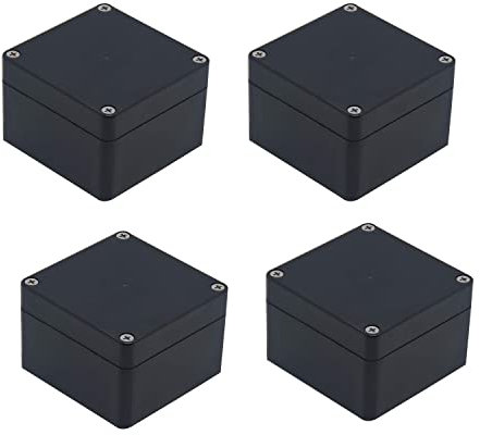 Schwarze Anschlussdose aus ABS-Kunststoff, wasserdicht, staubdicht, elektrische Box, 6,3 x 5,8 x 3,5 cm, 4 Stück