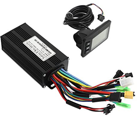 Alomejor Kit Conversione Bici Elettrica, Controller 24V/36V/48V 500W-750W 26A, Display LCD GD01, 3 modalità