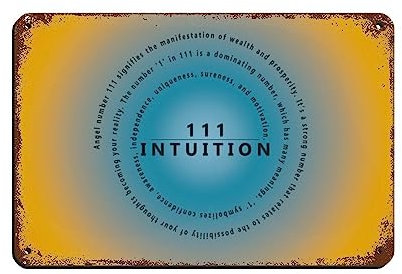 Angel Numbers 111 Kunstposter (8) Retro Poster Metall Blechschild Chic Art Retro Eisen Malerei Bar Menschen Höhle Cafe Familie Garage Poster Wanddekoration 20 x 30 cm