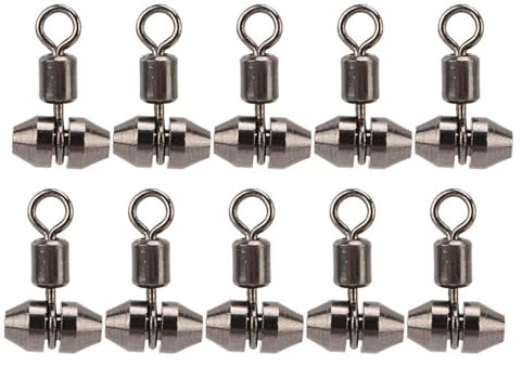 Angeln Swivels, 10 Stück Messing Legierung 3-Wege Trommelwirbel Angelgerät Verbinder Wels Rig Drehwirbel Surf Fishing Rig T-förmiger Wirbel Salzwasser Süßwasser Treibenlassen Schleppangeln Angelgerät