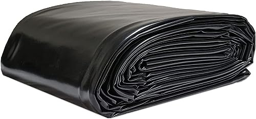 TsoLAY Teichfolie große Fischteichfolie, HDPE 2,0mm Flexibel Gartenteiche Dichtungsfolie, Wasserdicht Membran Undurchlässige Folie für Teichbau, Garten- und Teichzubehör -Schwarz||6x8m/19.7x26.2ft