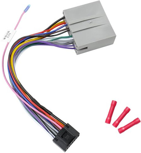 Jayubien Stereo Radio Kabelbaum Adapter Kompatibel mit Ford F-150/250/350 Expedition Focus Escape Mustang Explorer Lincoln Mercury, 16Pin ISO Radio Stecker auf 24Pin Auto Stereo Drahtkabel
