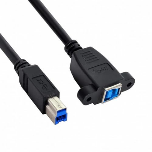 CY Cable Super Speed USB 3.0 Back Panel Mount B Female to Male B Type Extension 0.5m