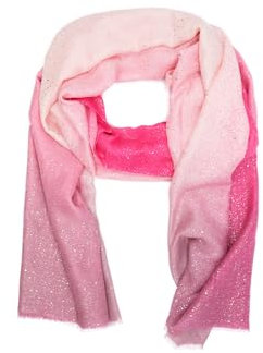 QUEEN HELENA Sciarpa con Brillantini Leggera Morbida Sciarpa Fantasia Donna SC024-1 (Fucsia)