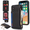 SailorTech per iPhone X Custodia per telefono con porta carte di credito per uomo, iPhone XS Custodia con slot per carte di credito Portafoglio Zipper per donna-Nero