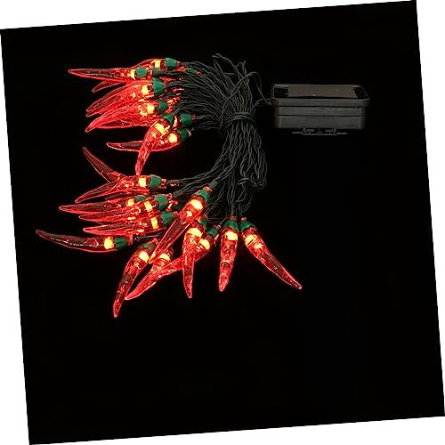 Homoyoyo 1satz Solarbetriebene Gartendekoration Lichterkette Mit Roten Chili-lichtern Für Außenbereich Sichere Installation Stimmungsvolle Atmosphäre Für Gartenpartys