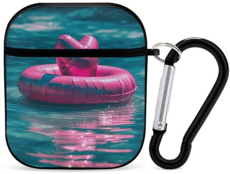 Kompatibel mit AirPods-Hülle, Schwimmkreis im Wasser, vollständiger Schutz, Kopfhörerabdeckung, unterstützt kabelloses Laden, LED sichtbar