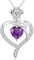 CDE Halskette Damen Rosegold Herz Kette Sterling Silber 925 Geburtsstein Geschenke für Frauen mit Anhänger Schmuck Geburtstag Weihnachten Valentinstag Muttertag Mama (Silber-02-Feb)