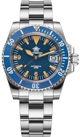 ADDIESDIVE Automatische Taucheruhr für Herren, Stahlband, wasserdicht, 200 m, japanisches NH35A-Uhrwerk, 2064 Vintage Blue, Modern