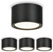 KYOTECH 4x LED Aufbauspots - 4000K Deckenspots Schwarz Matt 6W 550LM GX53 LED Aufbaustrahler - Ø95x55mm Aufputz 230V Aufbauleuchte Deckenlampe Spots Deckenleuchte für Schlafzimmer Wohnzimmer