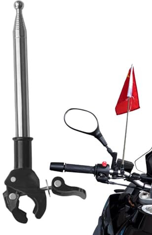 Mástil telescópico para bandera, soporte para bandera de motocicleta - Soporte para mástil de bandera para bicicletas - Asta de bandera para motocicleta, soporte para mástil de bandera para manillar d