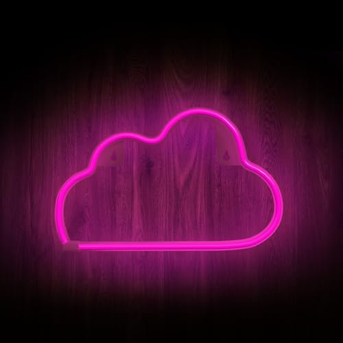 FOREVER Neon Schild LED Wolken - Rosa LED Beleuchtung für Zuhause und Restaurants - Neon LED Schild USB oder Batterien - Perfekt für Wohnzimmer und Jugendzimmer Deko Jungen und Mädchen