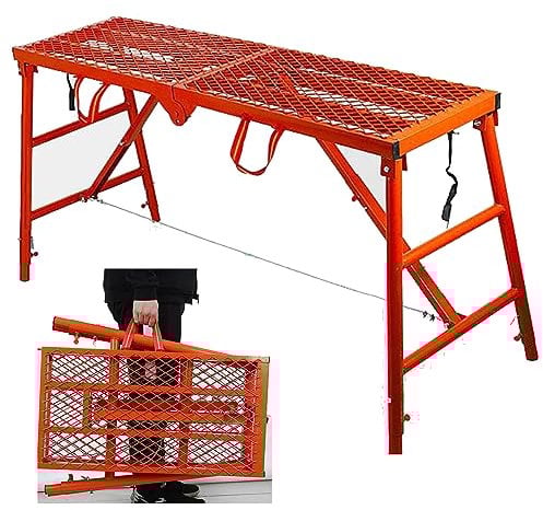 Adjustable Height 5 in 1 Home Engineering Workbench with Non Slip Feet Step Ladders Scaffolding and Work Platform Scaffold Tower for DIY Projects 150 * 30cm