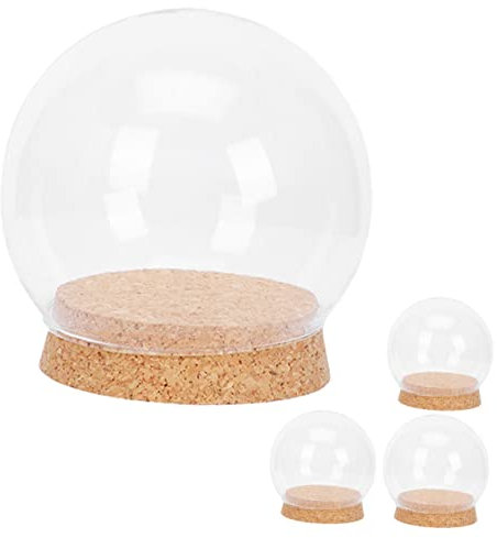 KOMBIUDA 4stücke Glasabdeckung Mit Konservierten Blumen Glaskuppel Für Puppen Schreibtischornament Glasblumenhalter Einfache Glasabdeckung