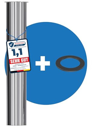 FEINER® Edelstahl Tauchrohr-Verstellrohr 300 mm Universal für Siphon, Verlängerung 1 1/4 Zoll x 300 mm (⌀ 32 mm) geeignet für Röhren-, Flaschen-, Tassen- und Designersiphons + Gratis-Dichtung