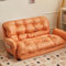 Schlafsofa mit 6 verstellbaren Positionen, dicker Boden, Schlafsofa für ultimativen Komfort, weiche und gemütliche Futon-Couch für Zuhause, Orange, 120 cm