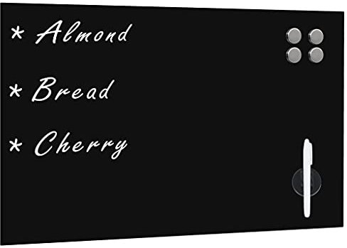 Tableau noir magnétique mural en verre 60 x 40 cm