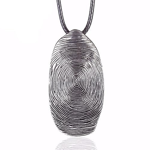 2022 Vintage Fingerabdruck Anhänger Halskette für Frauen Halsketten & Anhänger Schmuck Statement Suspension Choker Lange Halsketten