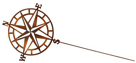 Stecker - Windrose Maritime Deko Eisen lackiert 28x28cm Sea-Club