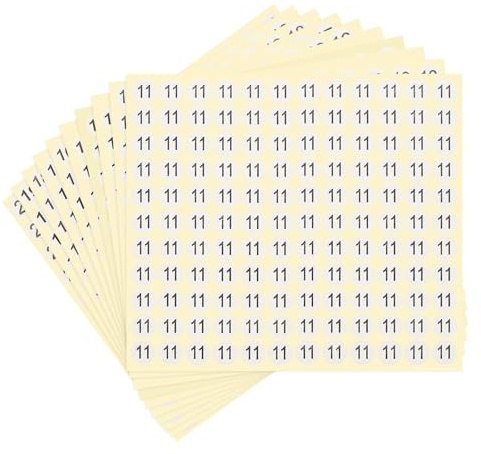 PATIKIL 10 Sheets Number Stickers Number 11 to 20 Round Sticker 0.5 Inch Self-Adhesive Small Label for Inventory Organizing Storage (Total 1320Pcs, Each Number Per Sheet)