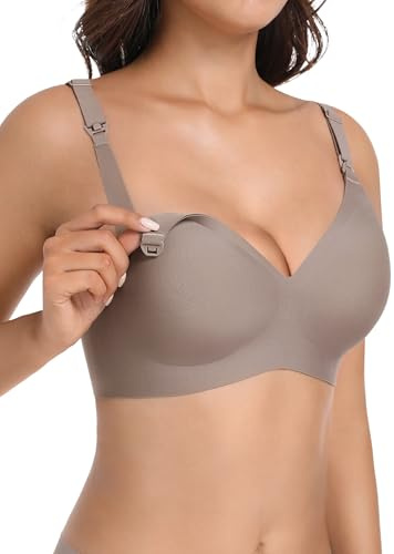 Kohentact Maternity Nursing Bras Wireless Seamless Ultra-Soft Comfort for Breastfeeding Pregnancy Easy Sleep Bra