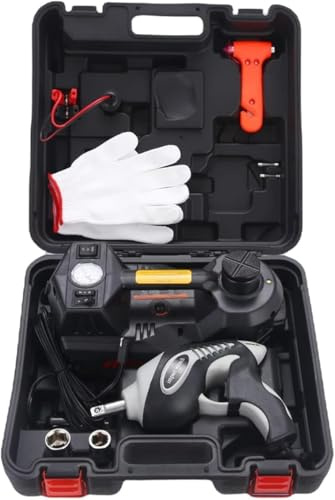ROGTZ Elektrischer Hydraulischer Wagenheber 5-in-1 – Auto, LKW & Anhänger Wagenheber Set mit Luftkompressor und Schlagschrauber, Ideal für Reifenwechsel & Reparaturarbeiten