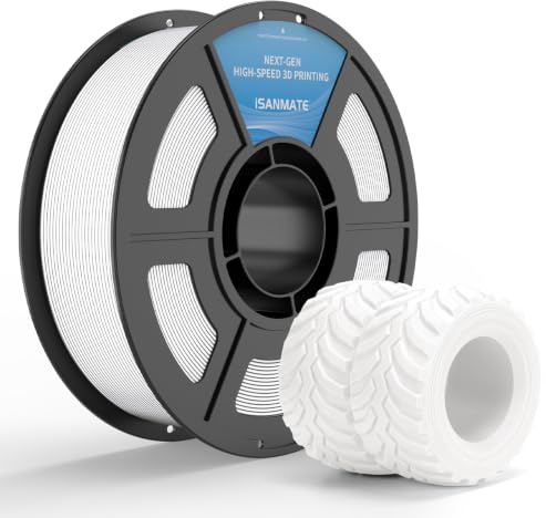 iSANMATE TPU Filament 1.75mm Weiß, 3D Drucker Filament TPU 95A 1kg | High-Speed, Flexible 3D Drucker Filament, Maßgenauigkeit +/-0,03mm, kompatibel mit Bambu Lab und den meisten 3D-Drucker