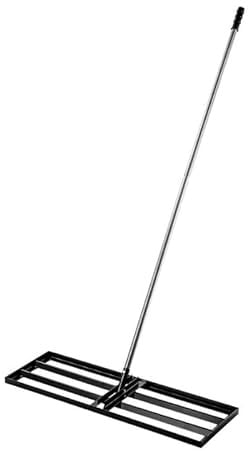Aqbau Rasenrakel 75x25 cm mit 175 cm Teleskopstiel – Stabiler Rasenrechen & Nivellierrechen aus Stahl – Kompakter Rasenglätter zum Rasen Ausgleichen, Ebnen & Begradigen – Rasen Sand Verteiler