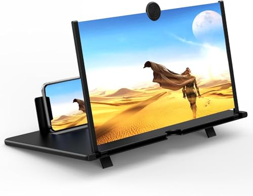 AiMeiteng 18 Pouces Agrandisseur ecran Telephone, 3D HD Amplificateur d'écran,Loupe Portable Telephone, adapté pour Regarder des Vidéos sur Tous Les Smartphones