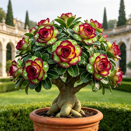 Zauberhafte Gartengestaltung frostrobuste, langlebige ägyptische Wüstenrose unkompliziert anzupflanzen-2Rhizome-E