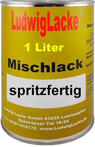 LudwigLacke 1 Liter spritzfertiger Autolack für Audi Kristallsilber Farbton: LY7T Bj. 1989-1998