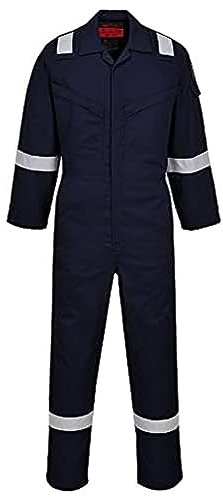 Portwest Araflame Silver Coverall, Size: 48, Colour: Navy, AF73NAR48