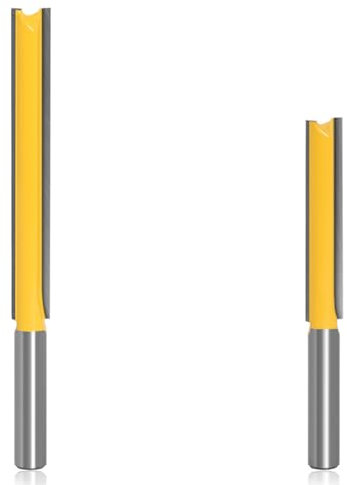 Bestgle Fresa recta, cuchilla de corte de 8 mm, 2 unidades, fresadora de ranura, fresa de madera, juego de brocas para fresadora superior, longitud de corte extra larga, fresa recta de 50 mm y 76 mm