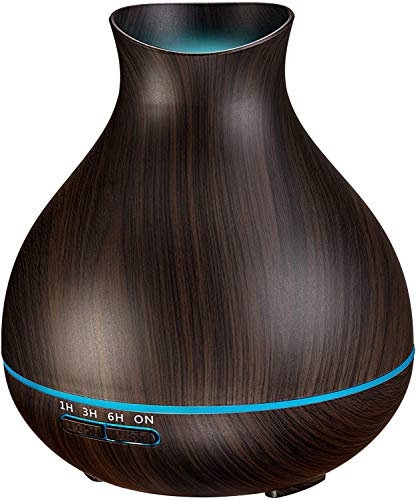 Diffusore di oli essenziali da 550 ml, diffusori di aromi con umidificatore a nebbia fredda timer per grandi stanze, casa, spegnimento automatico dell'acqua, 7 luci che cambiano colore