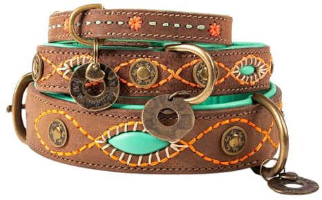 DWAM Dog with a Mission Hundehalsband – Hundehalsband – Braun – S – Leder – Halsumfang zwischen 27–33 x 2 cm – Joplin