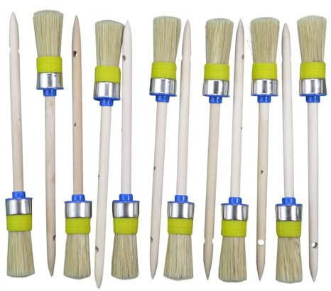 ROTIX-93622 12 Stück Ringpinsel Ø 25 mm Größe 4 Rundpinsel Lackierpinsel helle Borste