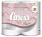 Caress Lot de 4 Rouleaux de Papier Toilette en Soie, Doux, Double Voile, Pure ouate de Cellulose Vierge, Blanc