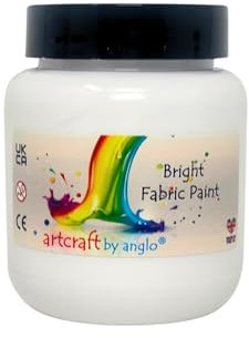 artcraft by anglo White Fabric Paint 100ml - Permanent Fabric Paint for Clothes, T-shirts, Jeans, Bags & Canvas Shoes - Washable Textile Paint for Art & Craft Projects