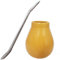 Gaucho Bruno Yerba Mate - Ensemble de Gourde et Paille - Tasse en Céramique, Paille Bombilla en Acier Inoxydable - Kit pour Boisson Maté Bio et Réutilisable – Maison et Voyage – 400ml - Jaune