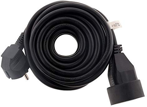 Zenitech - Extensor enchufe Francés Hembra a macho 16 A, HO5VV-F 3G1,5 mm², 5 m, Color Negro