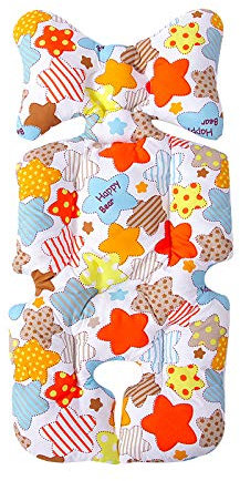 Eyand Baby-Hauptkörperstütze Spaziergänger Kissen - Bequeme Auto-Sitzkissen als Einlage, Baby-Kinderwagen Sitzauflagen erstellen Unterstützung für Tiny Baby in Autositz,Kinderwagen(Bunter Stern)