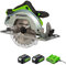 Greenworks 24V brushless circ saw + 2x G24B4 Battery, 24 V, 4.0Ah GEN 2 + 24V 2A Dual Slot Universal Charger
