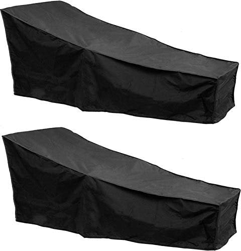 YORKING 2Pcs Sun Lounger Cover 210 * 80 * 70cm Waterproof Outdoor Garden Furniture Table Cover Recliner Windproof Anti-UV