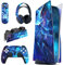 PlayVital Autocollant Skin pour ps5 Manette,Sticker pour ps5 Console Disc Edition & Station de Charge & Casque & Télécommande-Galaxie Multidimensionnelle